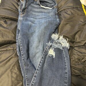 Judy Blue Dark Blue Distressed Skinny Jeans